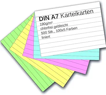 Karteikarten 500 Stück A7