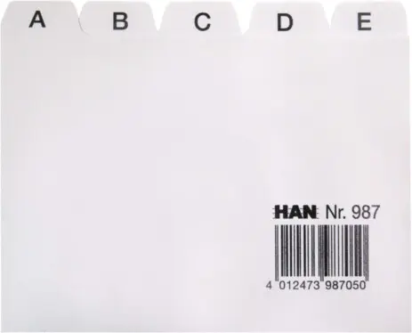 HAN Leitkarte A7 Register A - Z